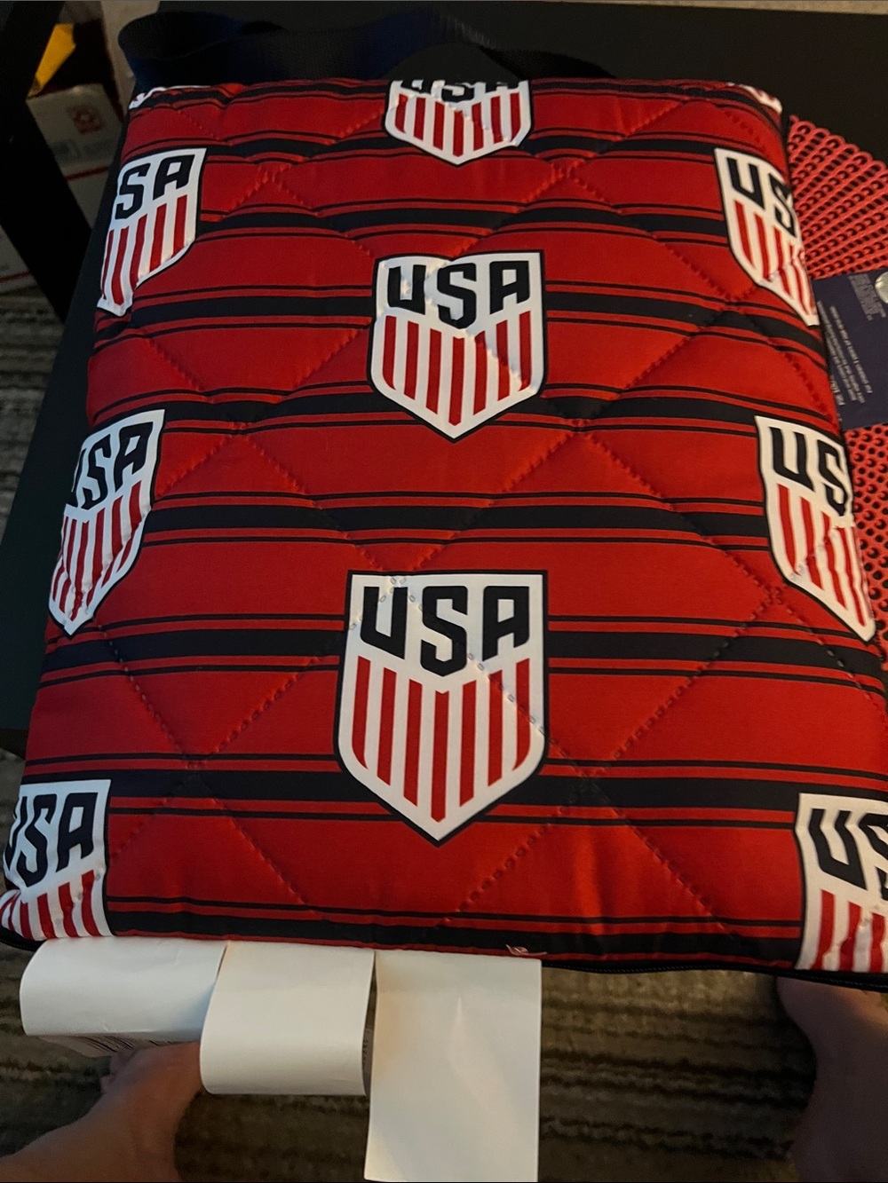 USA Shield Stadium Blanket Tote - Red, White & Navy